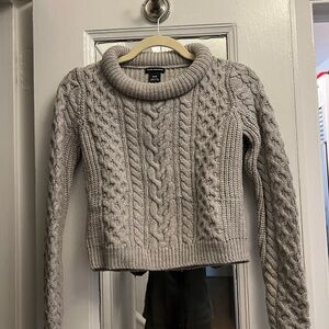 Club Monaco Cropped Cable Knit Fisherman Sweater